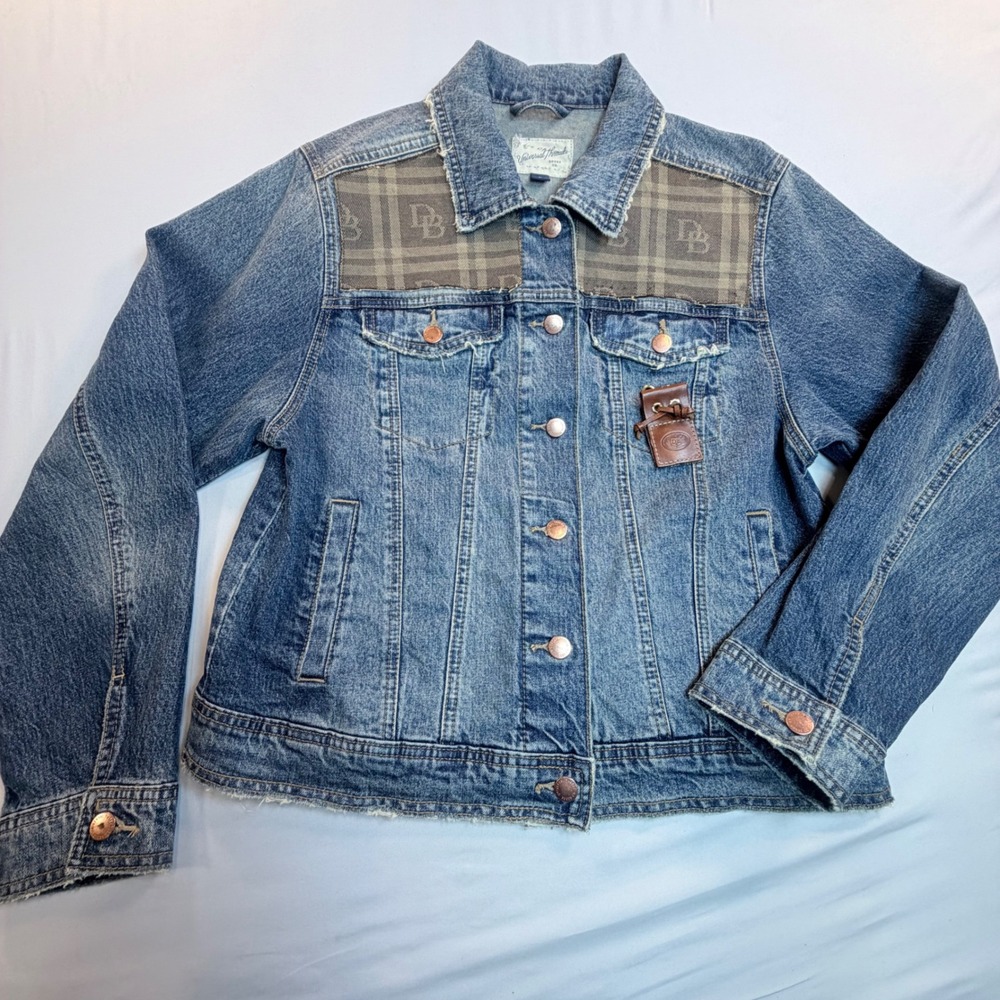 Universal Thread Denim Jacket Womens Medium Patchwork Floral Distressed